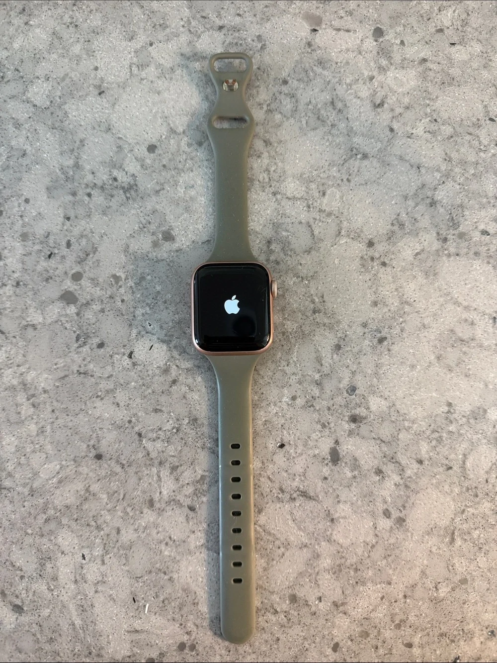 Series 5 Apple Watch with Olive Green Sport Band and Rose Gold Case - Apple